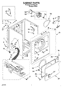 CABINET Diagram and Parts List for CGDX563JQ1  Crosley Dryer