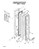 FREEZER DOOR Diagram and Parts List for RS20DKXBL00  Roper Refrigerator