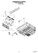 LOWER RACK PARTS, OPTIONAL PARTS (NOT INCLUDED) Diagram and Parts List for 7GU3600XTSY1  Whirlpool Dishwasher