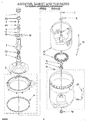 AGITATOR, BASKET AND TUB Diagram and Parts List for LSP6244BN0  Whirlpool Washer