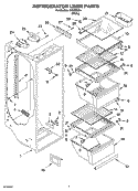 REFRIGERATOR LINER PARTS Diagram and Parts List for IKS203304  Inglis Refrigerator