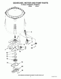 GEARCASE, MOTOR AND PUMP PARTS Diagram and Parts List for WTW5500XW1  Whirlpool Washer