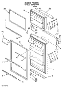 DOOR PARTS Diagram and Parts List for MTB1852VRW01  Whirlpool Refrigerator