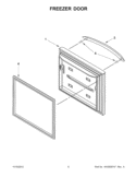 FREEZER DOOR Diagram and Parts List for KBRS22KWBL7  KitchenAid Refrigerator