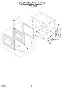 DOOR AND LATCH Diagram and Parts List for MG3090XBB0  Whirlpool Microwave