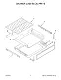 DRAWER AND RACK PARTS Diagram and Parts List for KERS202BSS0  KitchenAid Range