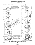 PUMP AND MOTOR Diagram and Parts List for DU7500XR0  Whirlpool Dishwasher