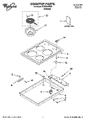 COOKTOP PARTS Diagram and Parts List for RCS3004RS02  Whirlpool Cooktop