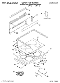 COOKTOP, LITERATURE Diagram and Parts List for KERC601HBT5  KitchenAid Range