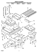 SHELF PARTS Diagram and Parts List for KTRS22EMSS00  KitchenAid Refrigerator