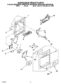 DISPENSER FRONT PARTS Diagram and Parts List for GS2SHEXML00  Whirlpool Refrigerator
