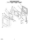 OVEN DOOR PARTS Diagram and Parts List for KEBC101KBL06  KitchenAid Wall Oven