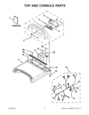 TOP AND CONSOLE PARTS Diagram and Parts List for WED8200YW2  Whirlpool Dryer
