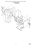 DRYER FRONT PANEL AND DOOR PARTS Diagram and Parts List for YLTE5243DQ2  Whirlpool Washer Dryer Combo