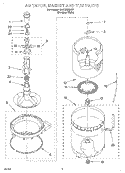 AGITATOR, BASKET AND TUB Diagram and Parts List for 3LSC9255BQ1  Whirlpool Washer