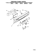 CONTROL PANEL PARTS Diagram and Parts List for GU2700XTSQ1  Whirlpool Dishwasher