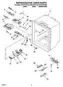 REFRIGERATOR LINER PARTS Diagram and Parts List for KBFA25ERBL00  KitchenAid Refrigerator
