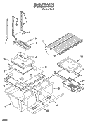 SHELF PARTS Diagram and Parts List for GT2SHKXMS00  Whirlpool Refrigerator