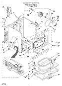 CABINET Diagram and Parts List for RGS7646JQ1  Roper Dryer