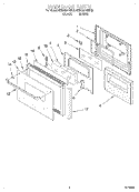 OVEN DOOR Diagram and Parts List for KEMS377BBL0  KitchenAid Wall Oven
