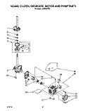 BRAKE, CLUTCH, GEARCASE, MOTOR AND PUMP Diagram and Parts List for LA5550XTG0  Whirlpool Washer