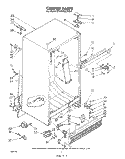 CABINET Diagram and Parts List for ET19TKXLWR4  Whirlpool Refrigerator
