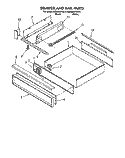 DRAWER AND RAIL Diagram and Parts List for KEDS200YWH2  KitchenAid Range