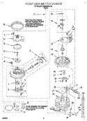 PUMP AND MOTOR Diagram and Parts List for DU940QWDB3  Whirlpool Dishwasher
