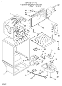 LINER Diagram and Parts List for RT18DKXHW00  Roper Refrigerator