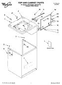 TOP AND CABINET, LITERATURE Diagram and Parts List for LSQ9645KT0  Whirlpool Washer