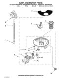PUMP AND MOTOR PARTS Diagram and Parts List for WDF510PAYT6  Whirlpool Dishwasher