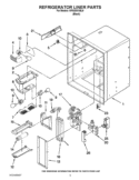REFRIGERATOR LINER PARTS Diagram and Parts List for KFIS20XVBL6  KitchenAid Refrigerator