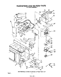 MAGNETRON AND AIRFLOW Diagram and Parts List for RHM975PW2  Whirlpool Microwave