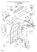 CONTROLS AND REAR PANEL Diagram and Parts List for 3LBR8255EQ1  Whirlpool Washer