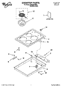 COOKTOP PARTS Diagram and Parts List for RCS3004RS01  Whirlpool Cooktop