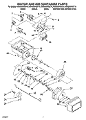 MOTOR AND ICE CONTAINER PARTS Diagram and Parts List for KSRD25FKSS15  KitchenAid Refrigerator