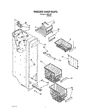 FREEZER LINER Diagram and Parts List for 3XRA700  Whirlpool Refrigerator