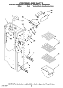 FREEZER LINER PARTS Diagram and Parts List for MSD2669KEB01  Whirlpool Refrigerator
