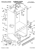 CABINET PARTS Diagram and Parts List for KBRO36FMX01  KitchenAid Refrigerator