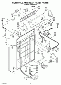 CONTROLS AND REAR PANEL PARTS Diagram and Parts List for WTW5300SQ3  Whirlpool Washer
