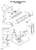 TOP AND CONSOLE PARTS Diagram and Parts List for GCEM2990MQ1  Whirlpool Dryer