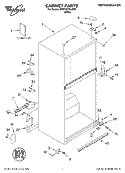 CABINET, LITERATURE Diagram and Parts List for 5VET1DTKLQ00  Whirlpool Refrigerator
