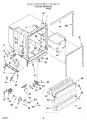 TUB ASSEMBLY Diagram and Parts List for SUD6000HQ1  Whirlpool Dishwasher