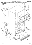 CABINET Diagram and Parts List for ET18DKXAB11  Whirlpool Refrigerator