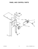 PANEL AND CONTROL PARTS Diagram and Parts List for TU950QPXS2  Whirlpool Trash Compactor