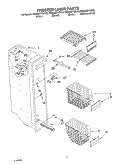 FREEZER LINER PARTS Diagram and Parts List for KSRD25FKSS03  KitchenAid Refrigerator