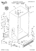 CABINET Diagram and Parts List for 4YED25PWDW01  Whirlpool Refrigerator
