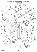 CONTROLS AND REAR PANEL PARTS Diagram and Parts List for RAS8244LQ0  Roper Washer