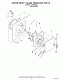 DRYER FRONT PANEL AND DOOR PARTS Diagram and Parts List for YLTE5243DQA  Whirlpool Washer Dryer Combo