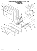 OVEN DOOR AND BROILER Diagram and Parts List for FGP210EQ5  Roper Range